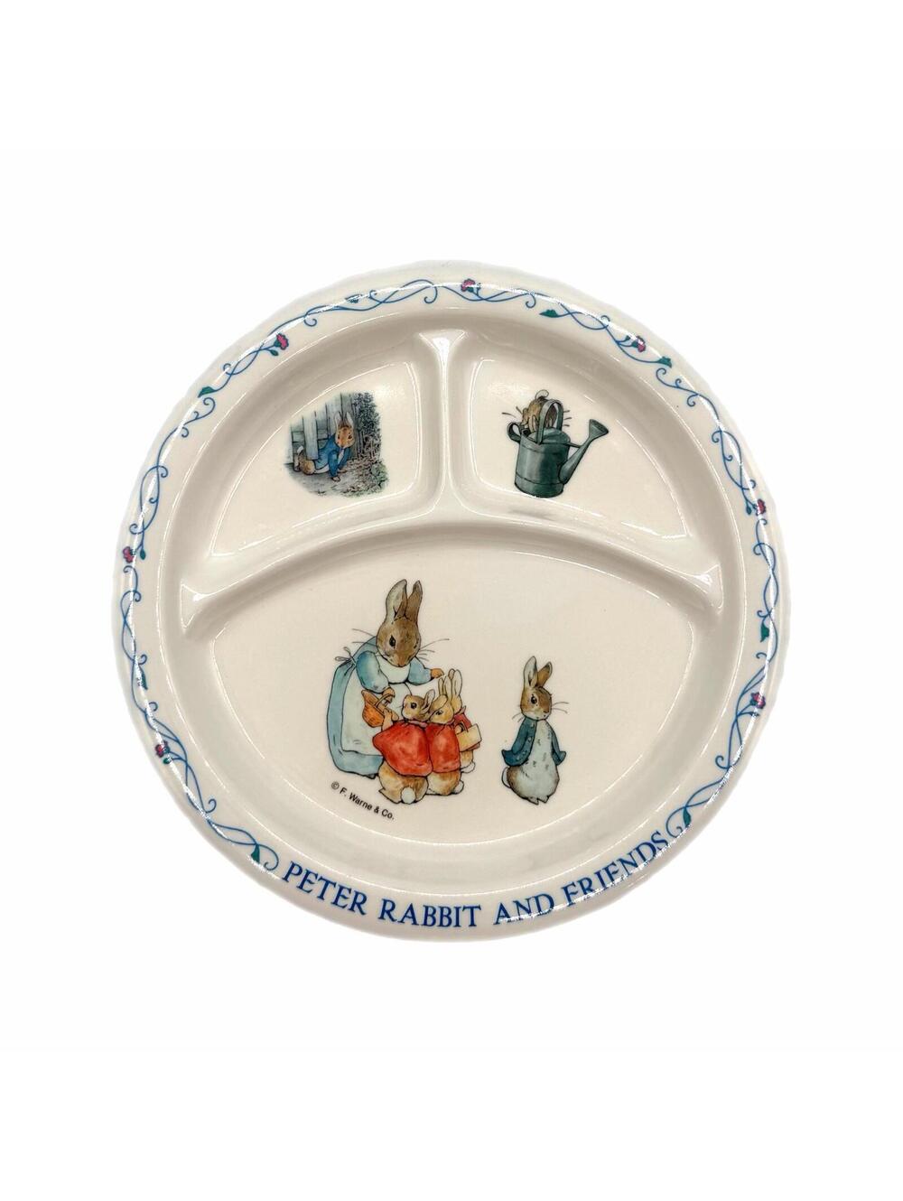 Vintage Eden Peter Rabbit & Friends Melamine Divided Plate – Children’s – Kid’s
